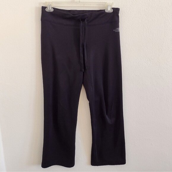 The North Face Womens Medium Black Sweatpants Wide Leg Polyester Drawstring - Picture 1 of 8
